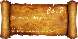 Cserveni Henrik névjegykártya